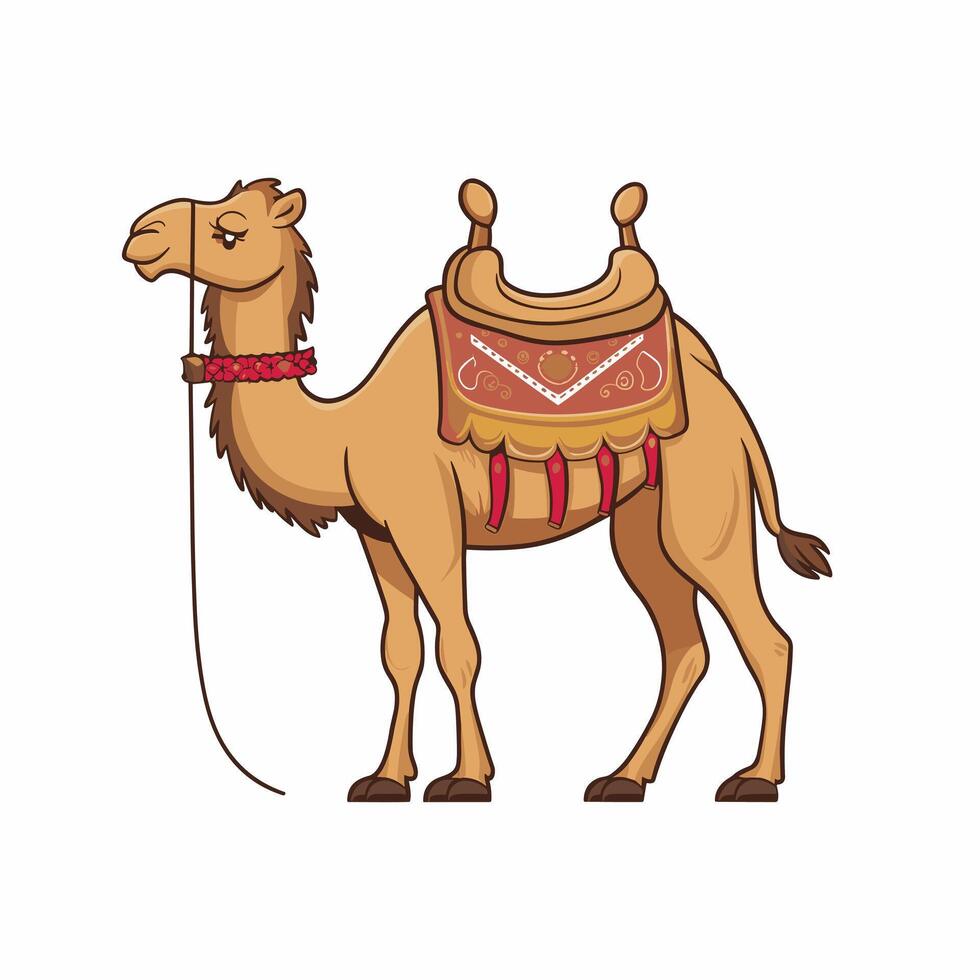 Cartoon camel isolated on white background vector