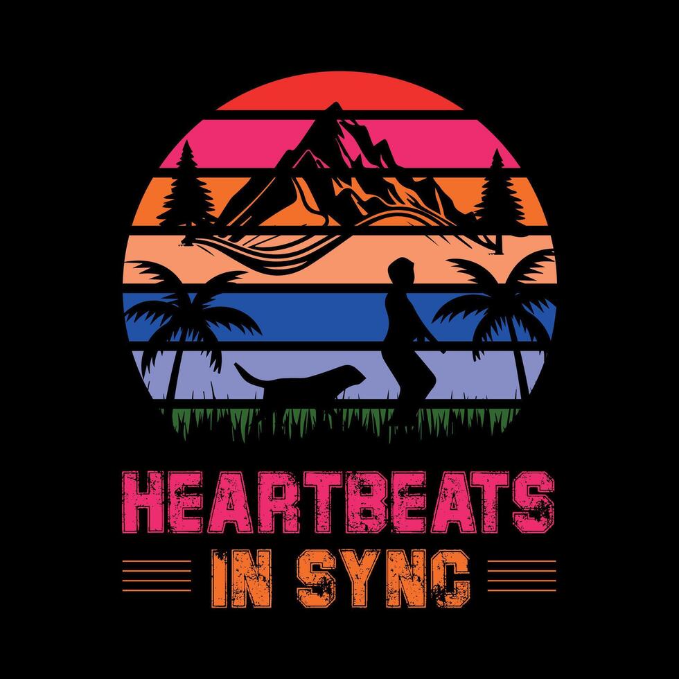 heartbeats in sync funny design vector