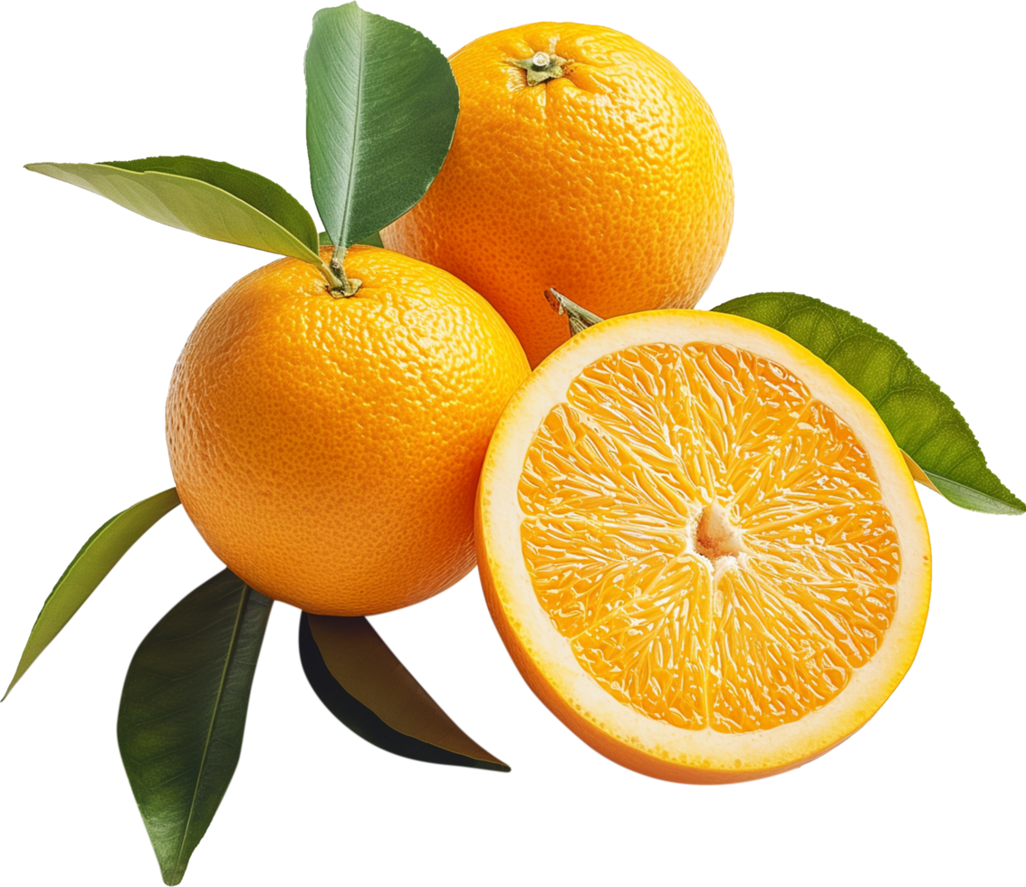 Fresh Orange slice isolated on a transparent background png