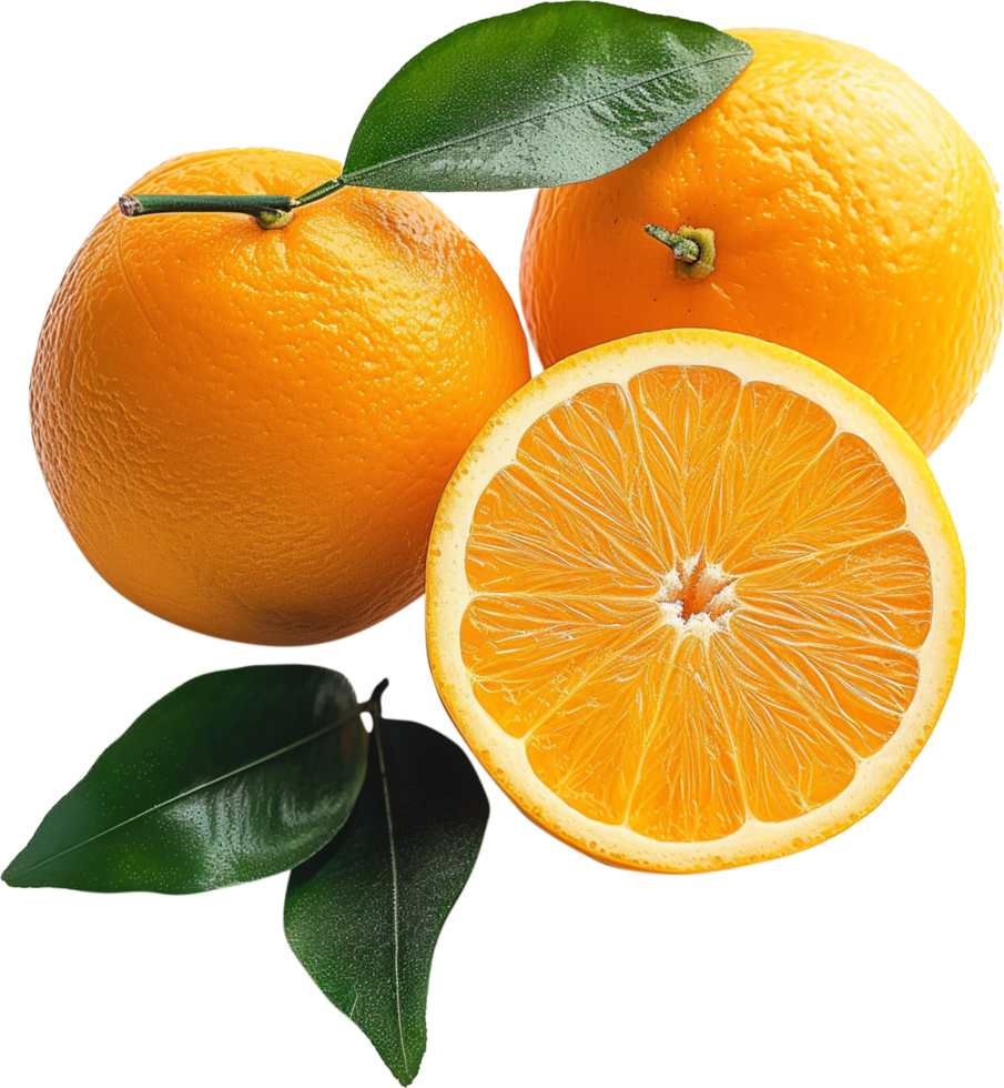 Fresh Orange slice isolated on a transparent background png