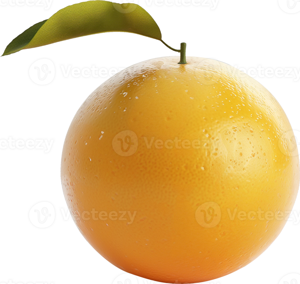 Closeup Orange fruits with leaves isolated on a transparent background png