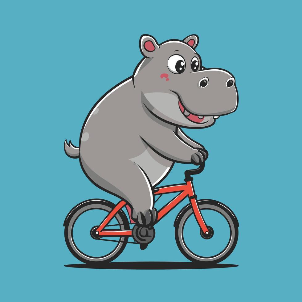hippo cartoon character isolated on white background vector