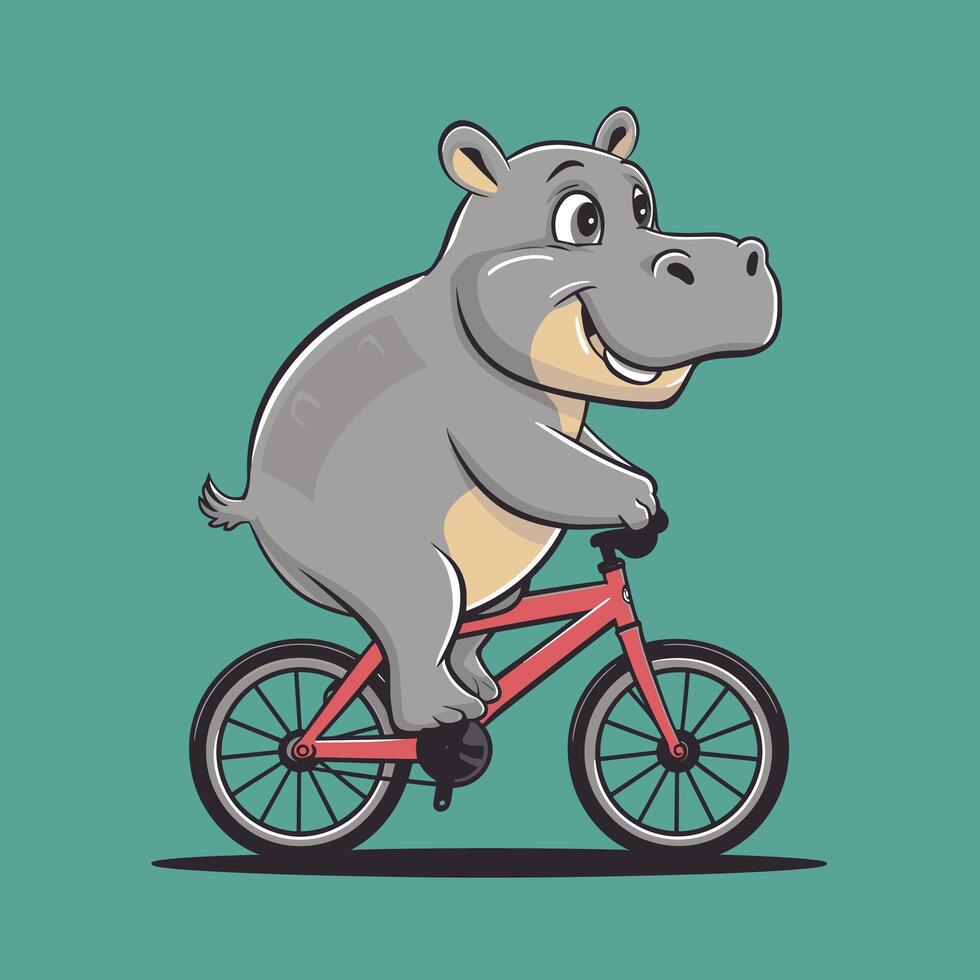 hippo cartoon character isolated on white background vector