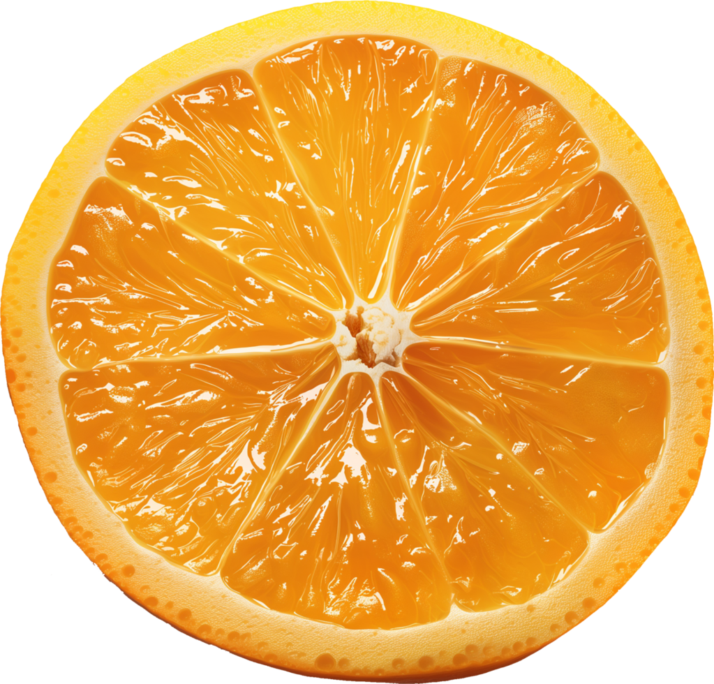 Fresh Orange slice isolated on a transparent background png