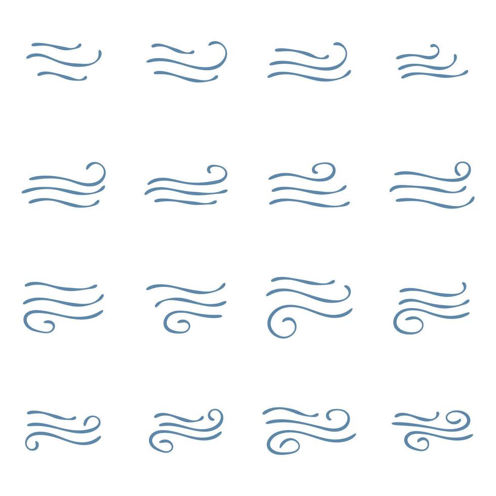 Wave lines icon set illustration. vector