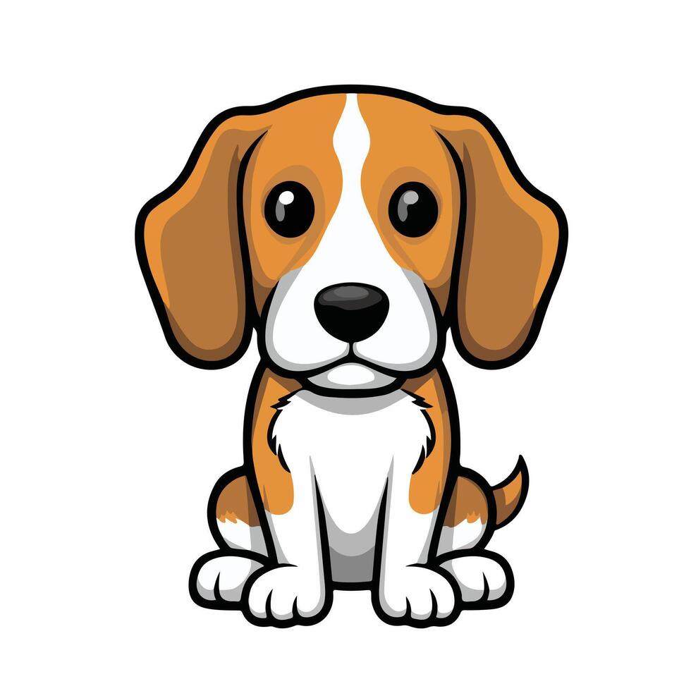 cute puppy dog sitting vector