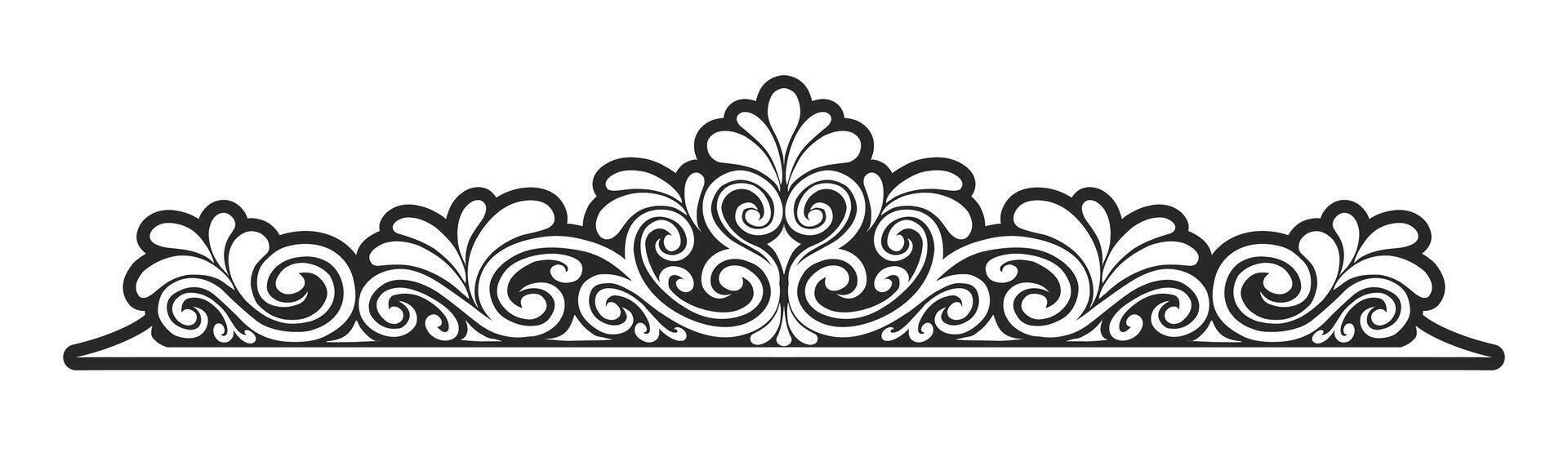 Ornament floral design element for frame, border, and wedding with vintage style vector
