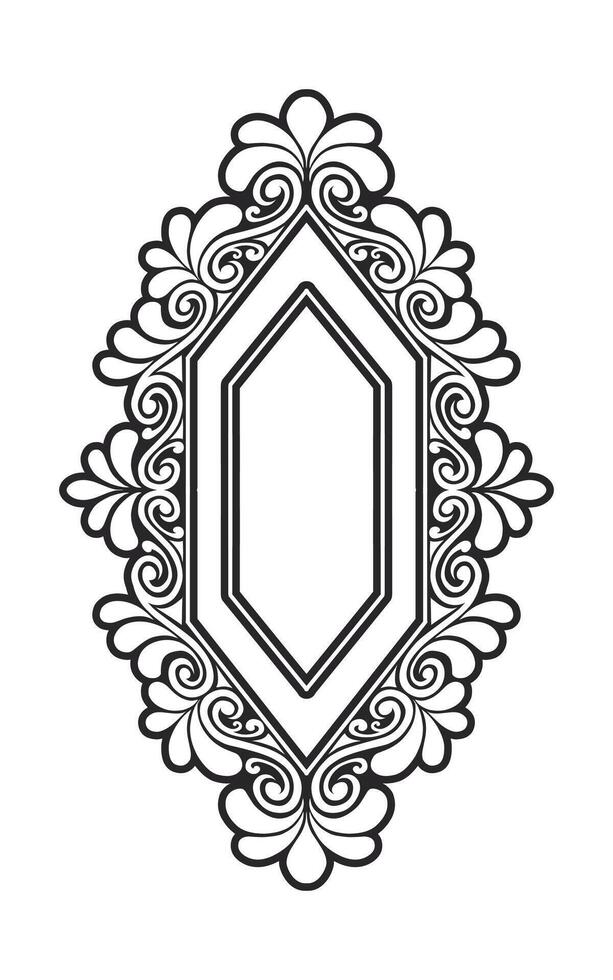Ornament floral design element for frame, border, and wedding with vintage style vector