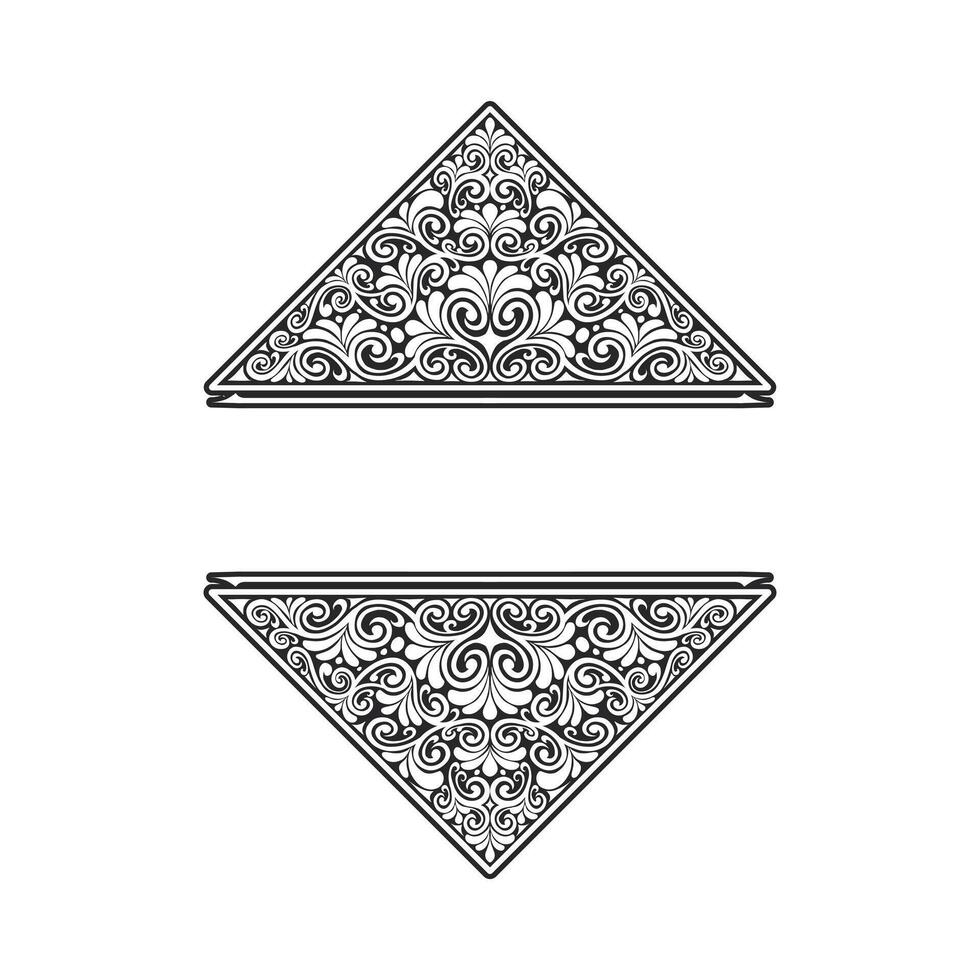 Ornament floral design element for frame, border, and wedding with vintage style vector