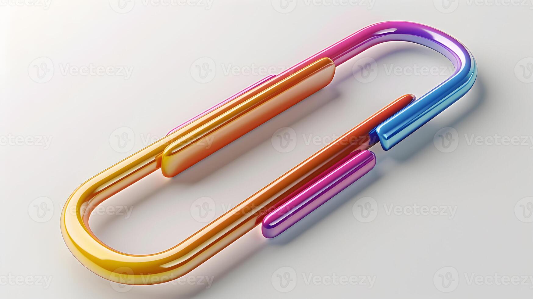 3d Flat cartoon style as Paperclip isolated on white background concept as A simple paperclip isolated on a white background symbolizing office organization document management and photo