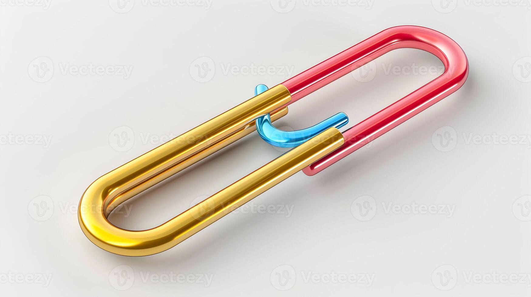 3d Flat cartoon style as Paperclip isolated on white background concept as A simple paperclip isolated on a white background symbolizing office organization document management and photo