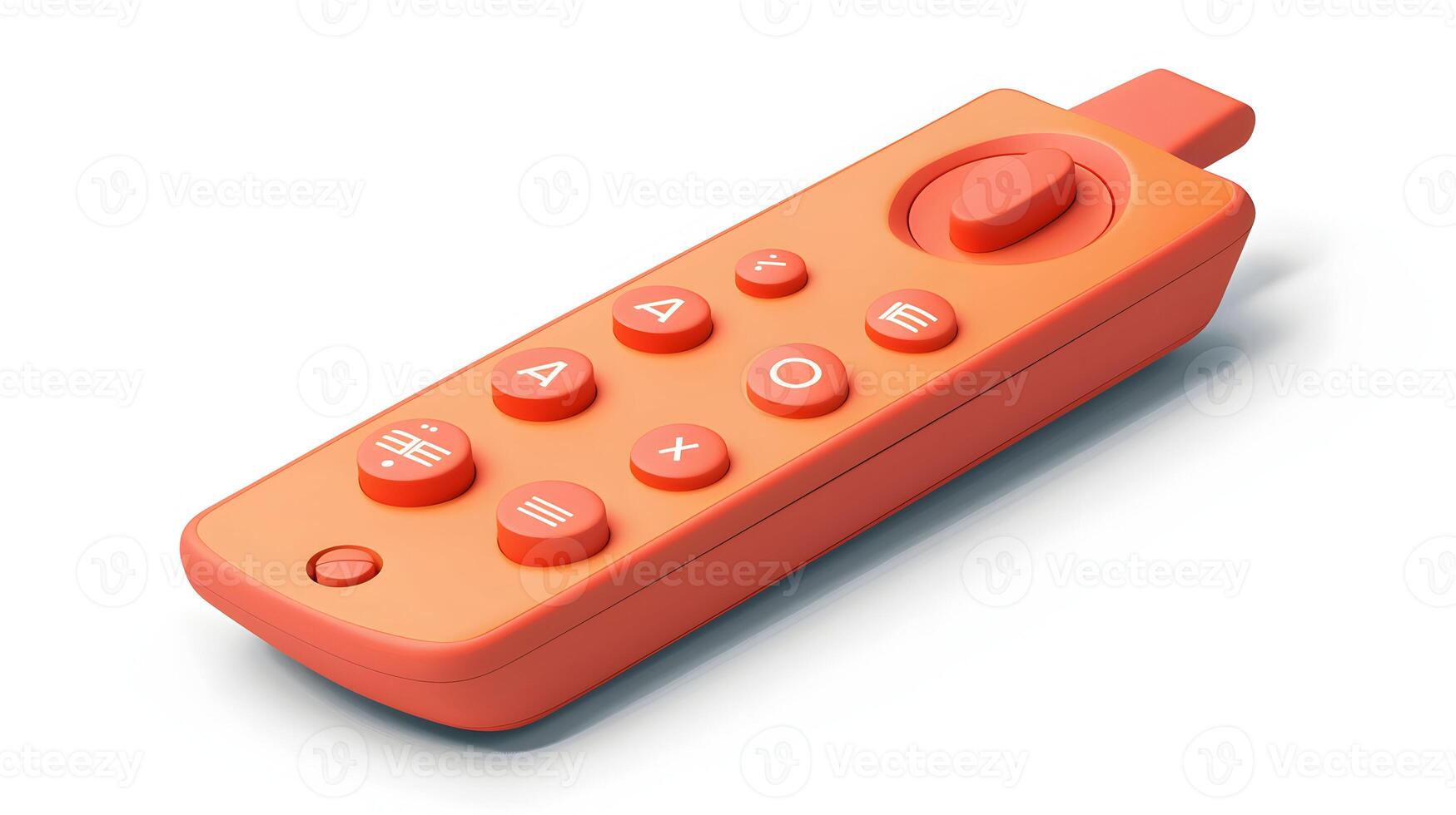 3d Flat cartoon style as Presentation remote isolated on white background concept as A modern presentation remote isolated on a white background representing professional presentat photo