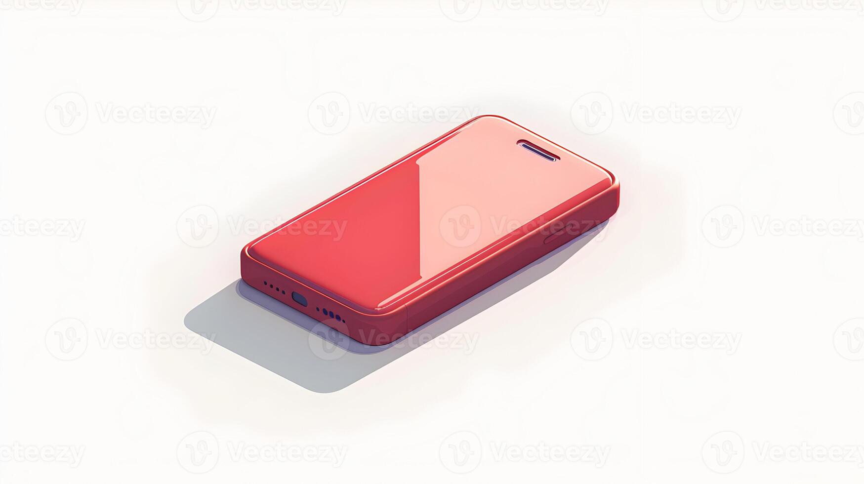 3d Flat cartoon style as Phone isolated on white background concept as A modern smartphone isolated on a white background symbolizing communication business and technology perfect photo