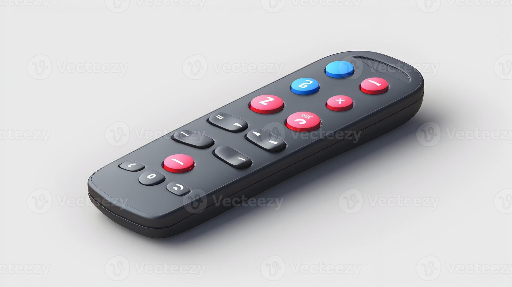 3d Flat cartoon style as Presentation remote isolated on white background concept as A modern presentation remote isolated on a white background representing professional presentat photo