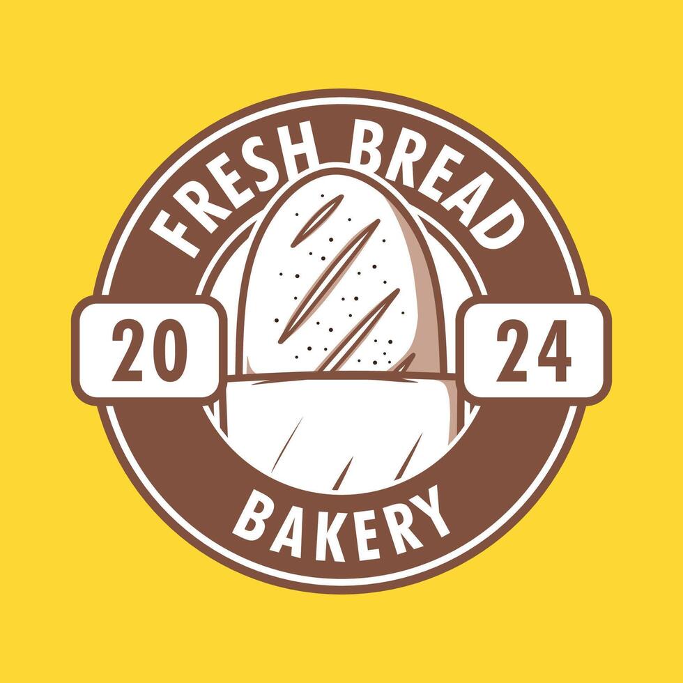 Fresh bread bakery logo template vector