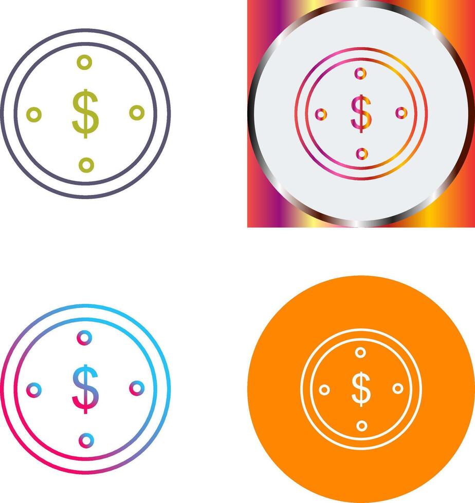 Dollar Coin Icon Design vector