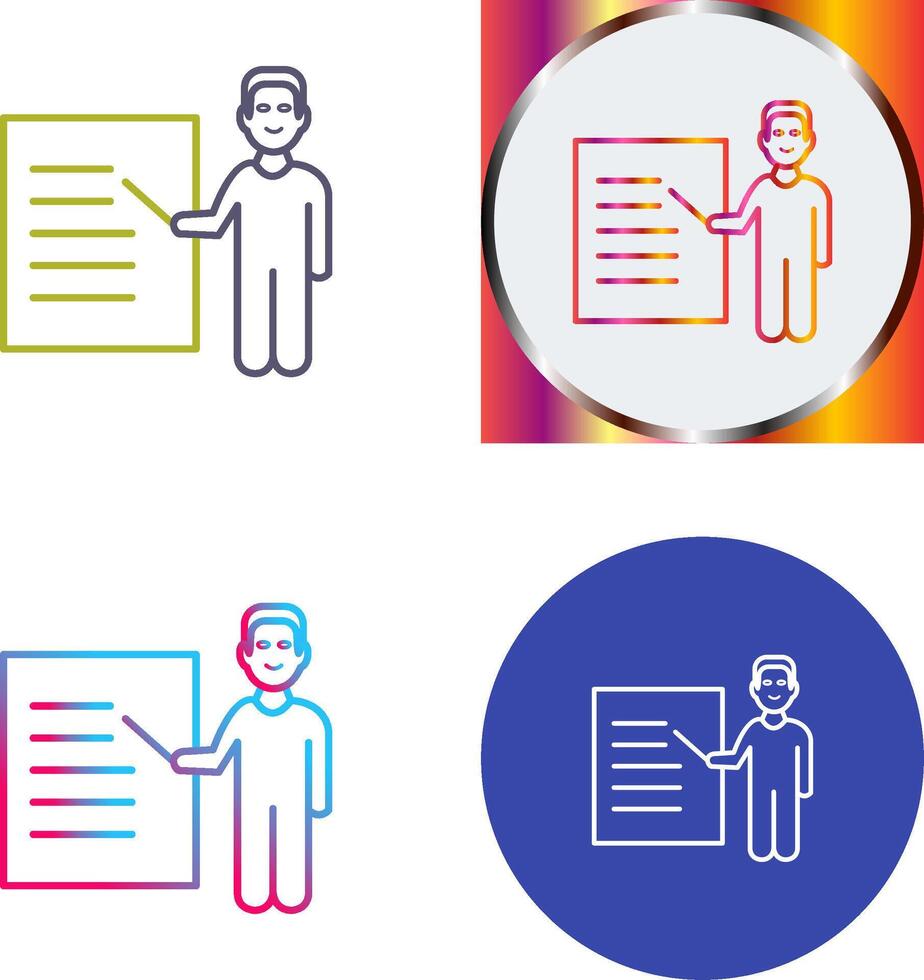 Unique Male Presenter Icon Design vector