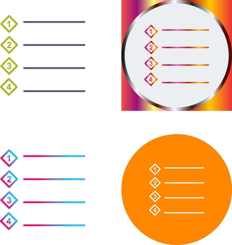 Unique Numbered list Icon Design vector