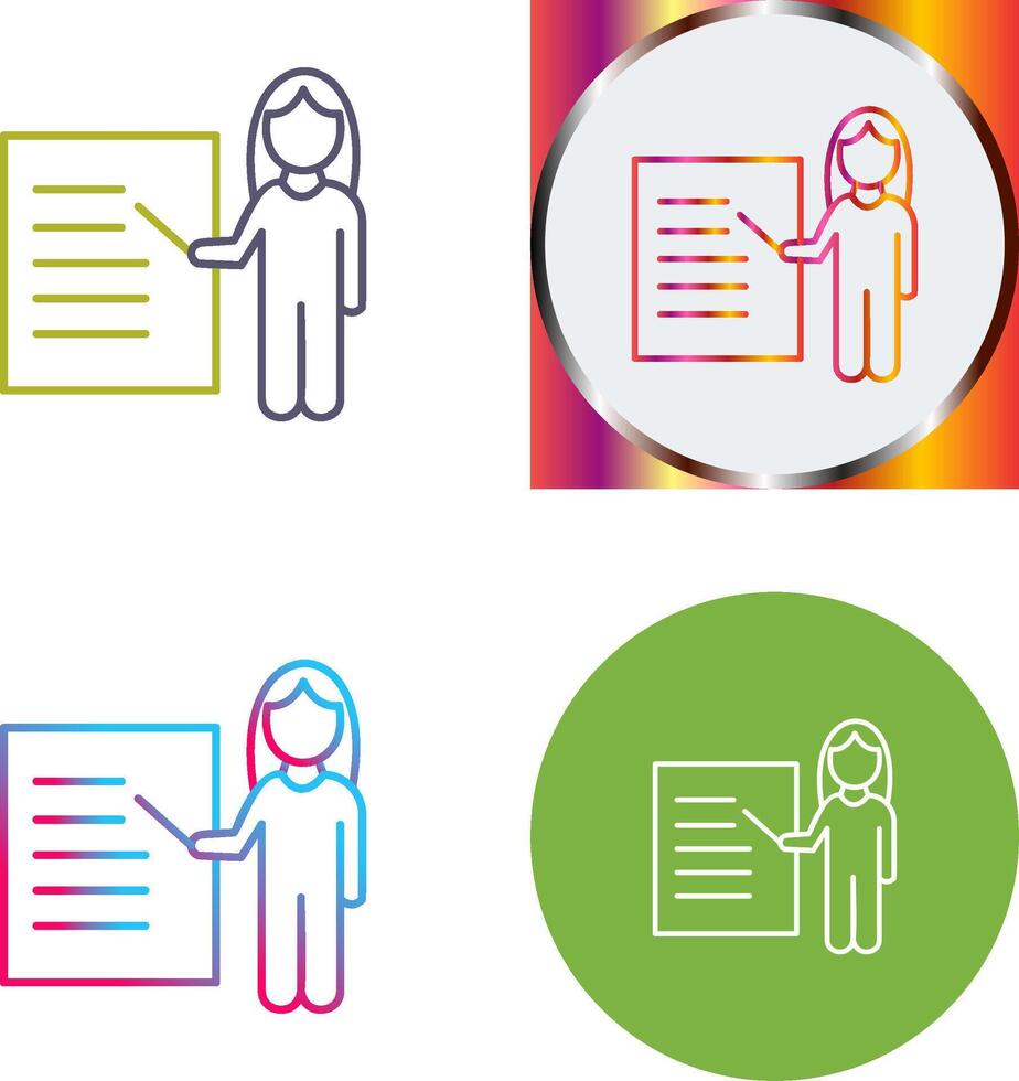 Unique Female Presenter Icon Design vector