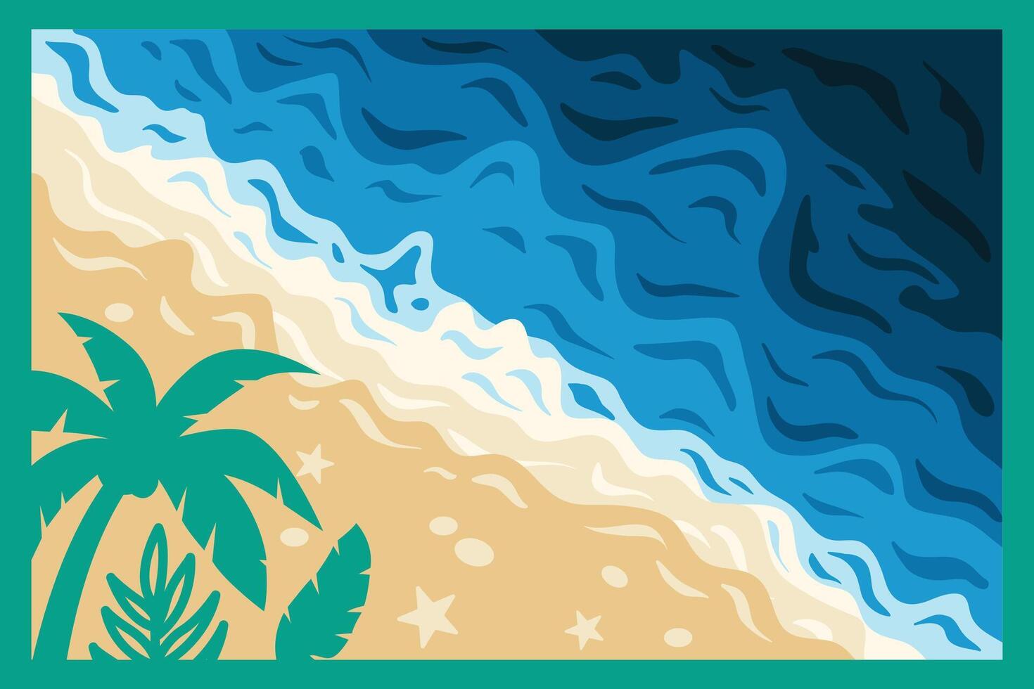 Ocean Shadow Box SVG for Cricut Background vector