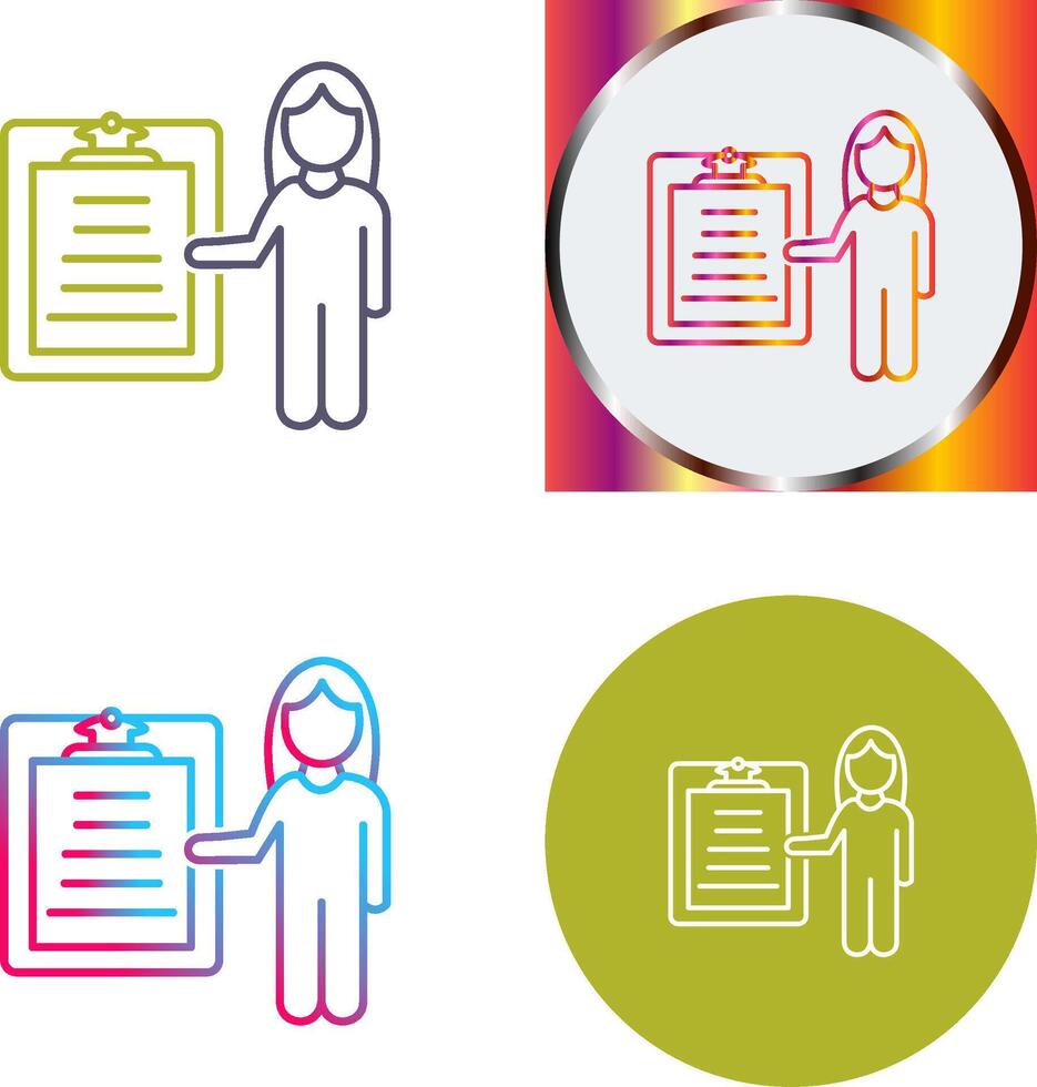 Unique Female Presenter Icon Design vector