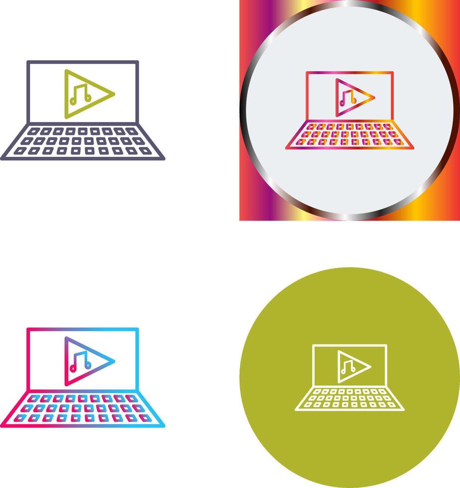 Unique Play Music Icon Design vector