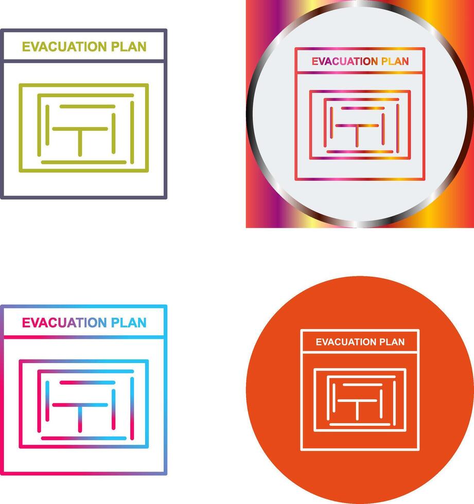 Evacuation Plan Icon Design vector