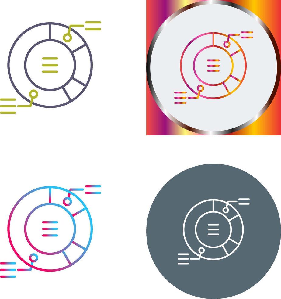 Pie Chart Icon Design vector