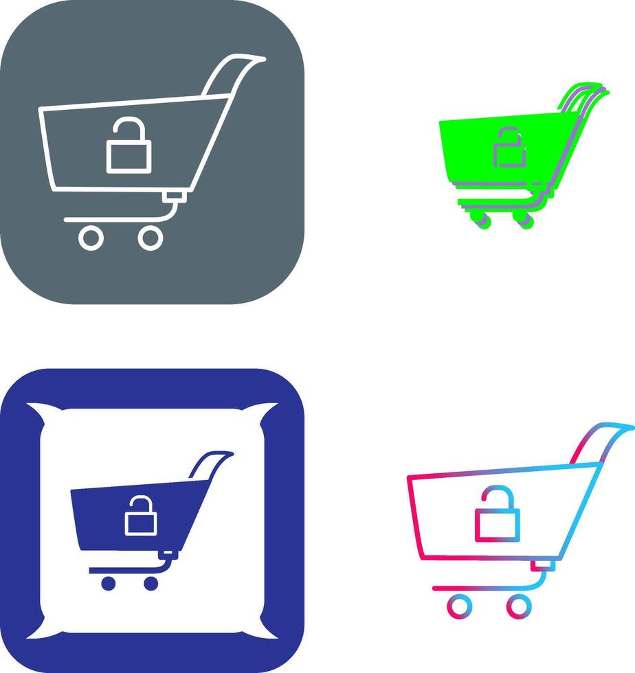 Unique Unlock Cart Icon Design vector