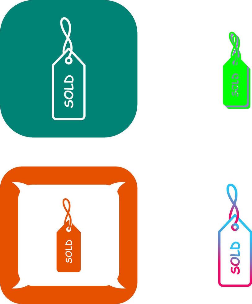 Unique Sold Tag Icon Design vector