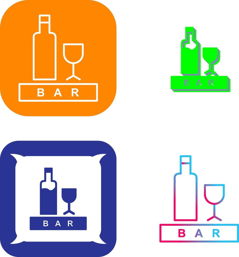 Unique Bar Sign Icon Design vector