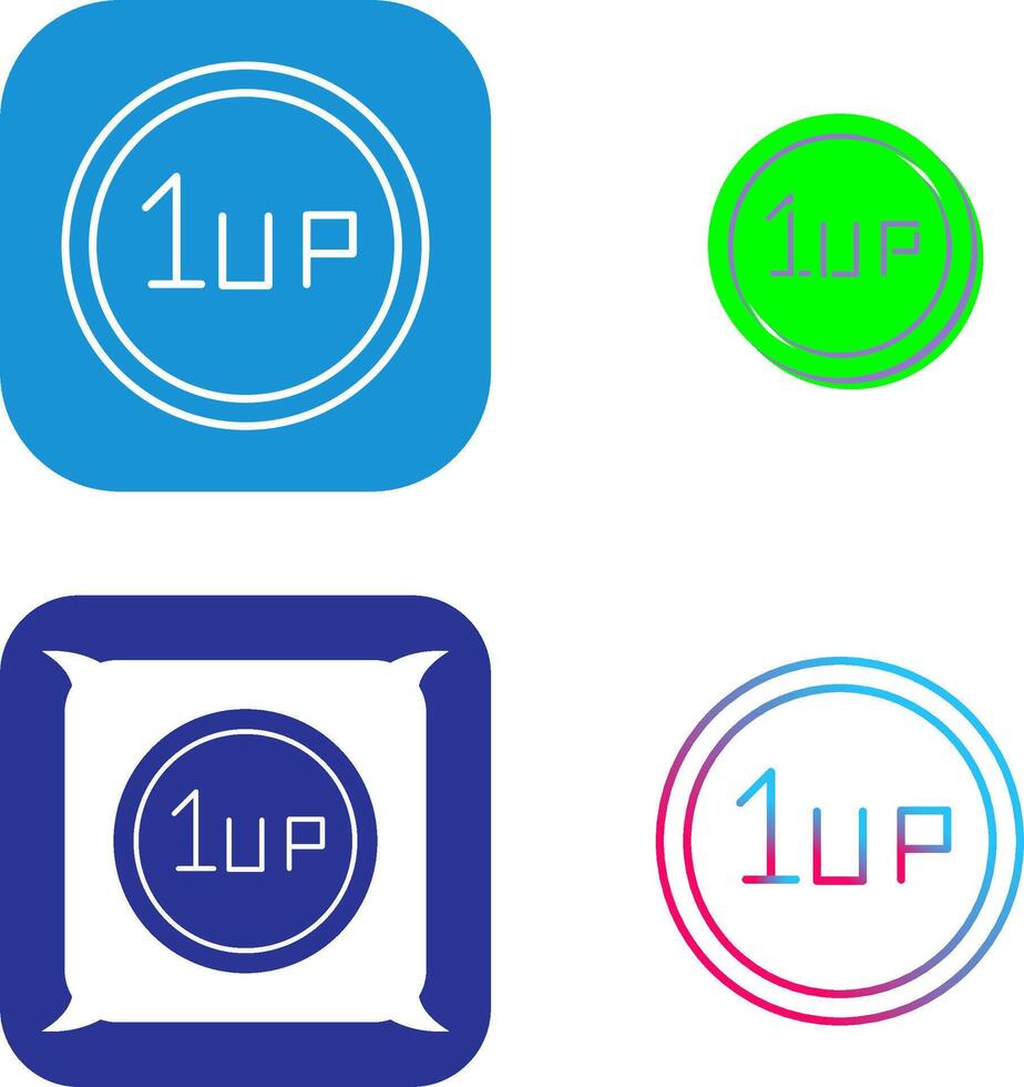 Unique 1UP Icon Design vector