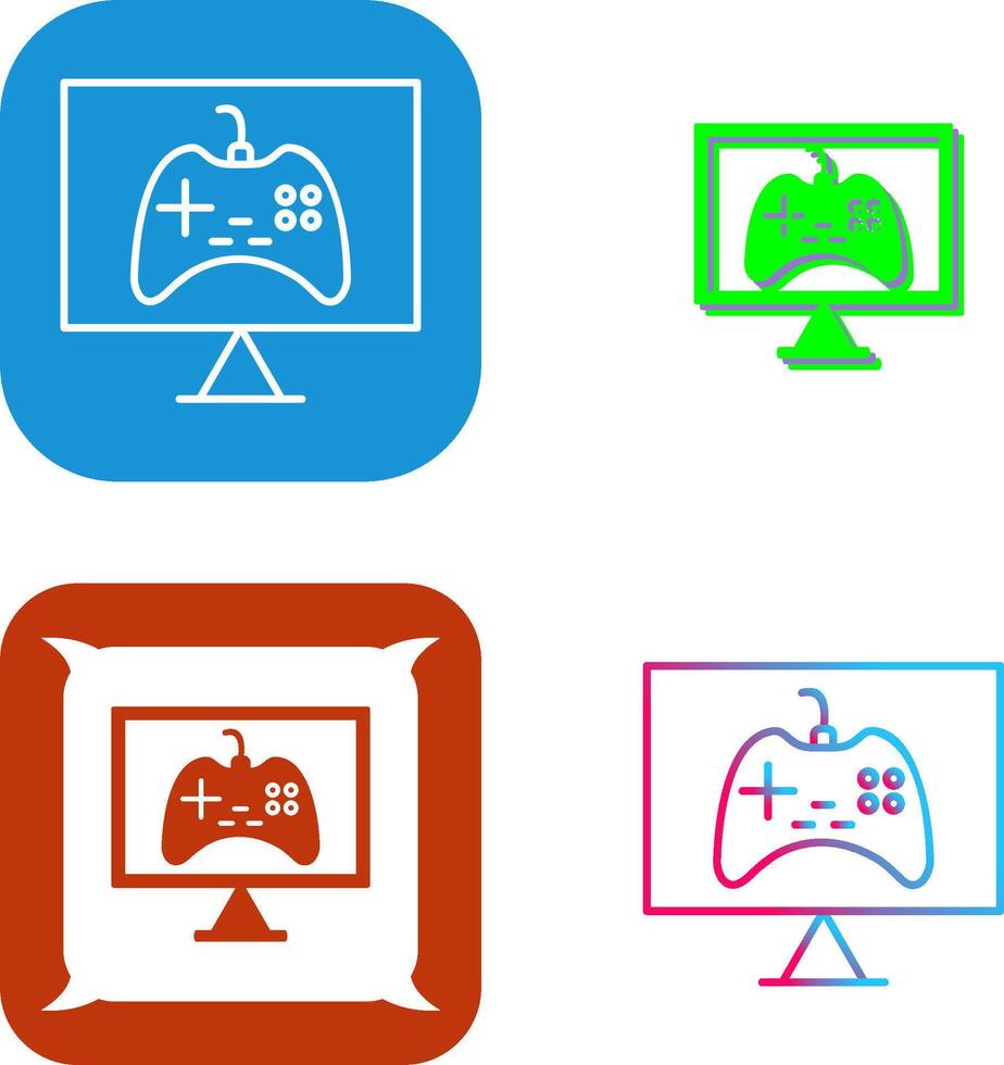 Unique Online Games Icon Design vector