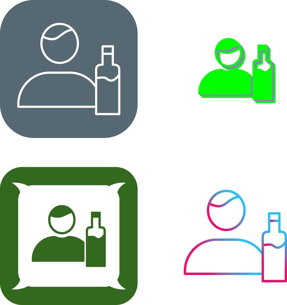 Unique Man And Drink Icon Design vector