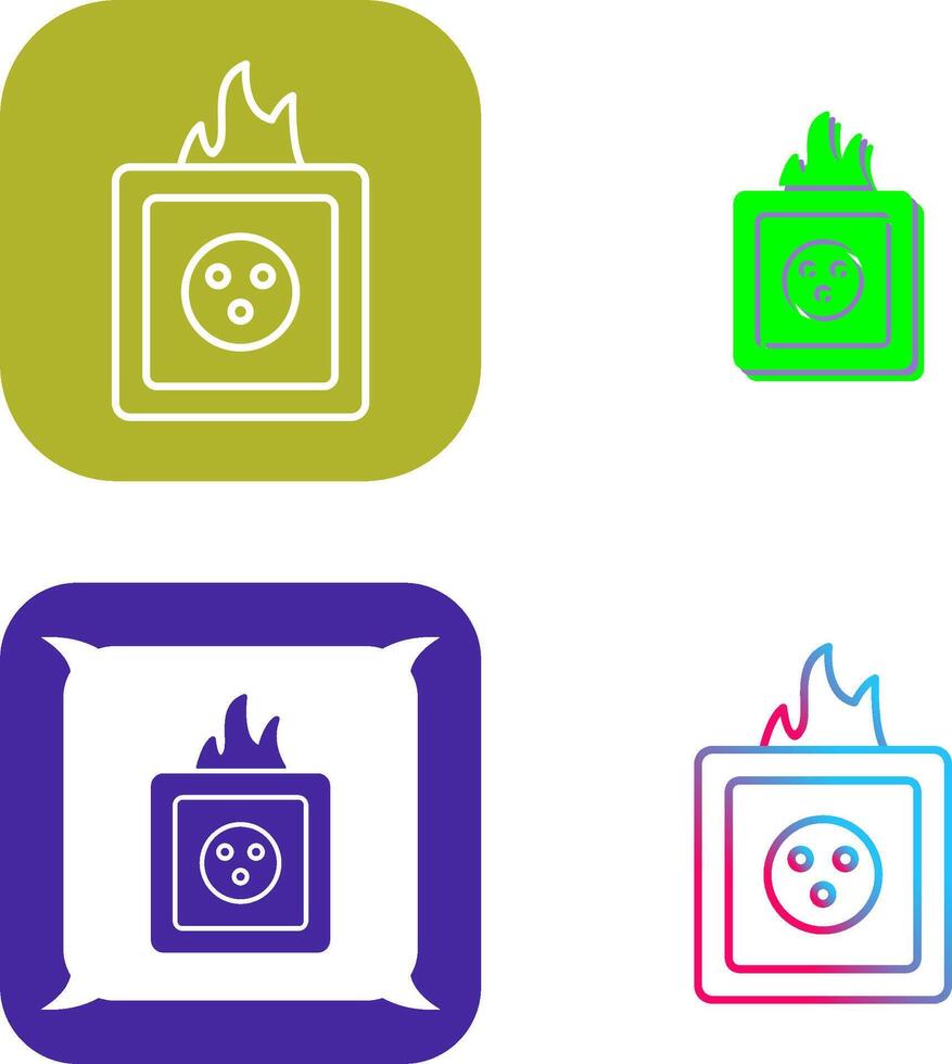 Unique Fire in Socket Icon Design vector