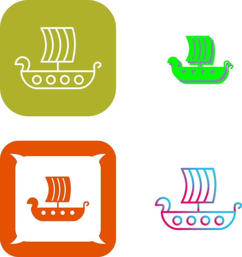 Viking Ship Icon Design vector