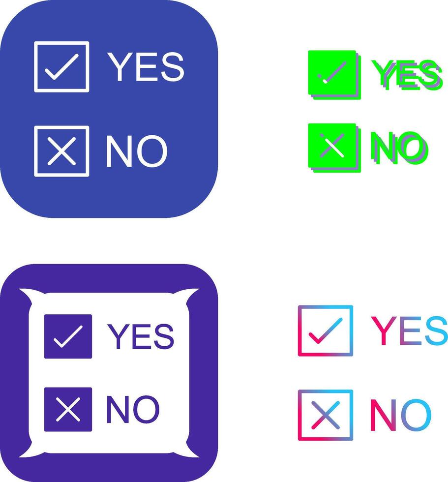 Yes No Option Icon Design vector