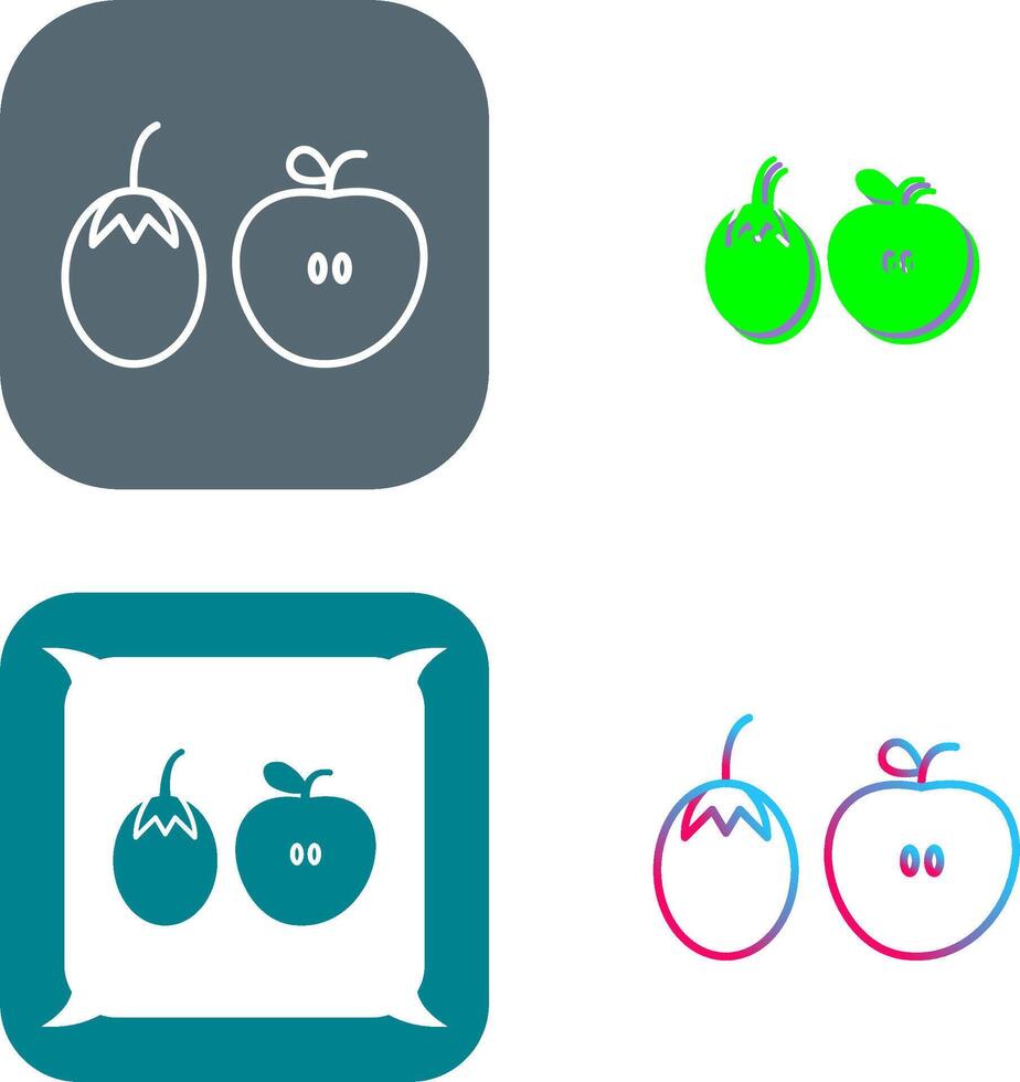 Fruits and VVegetables Icon Design vector