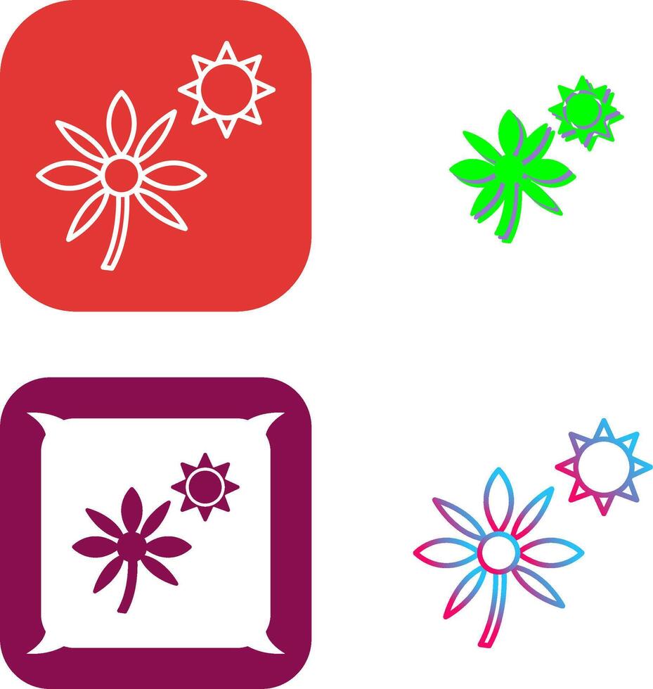 Flower in sunlight Icon Design vector