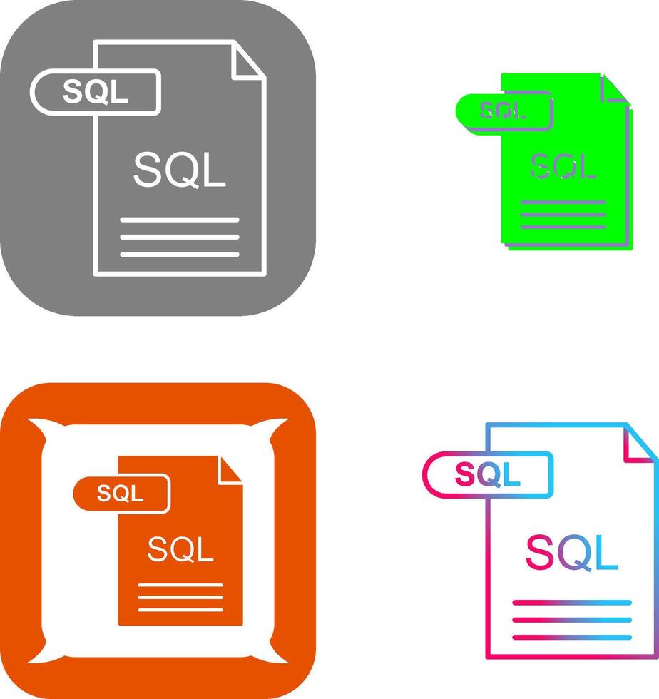 SQL Icon Design 44887445 Vector Art at Vecteezy