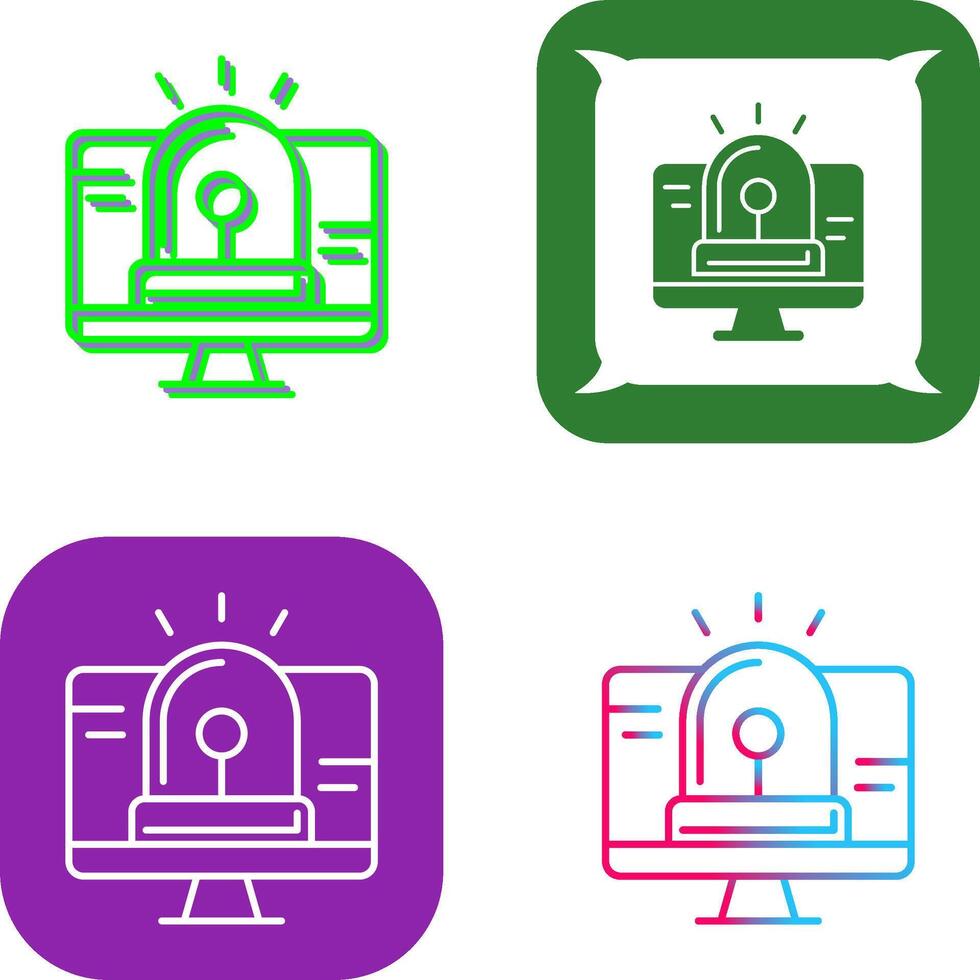 Hacking Alarm Icon Design vector