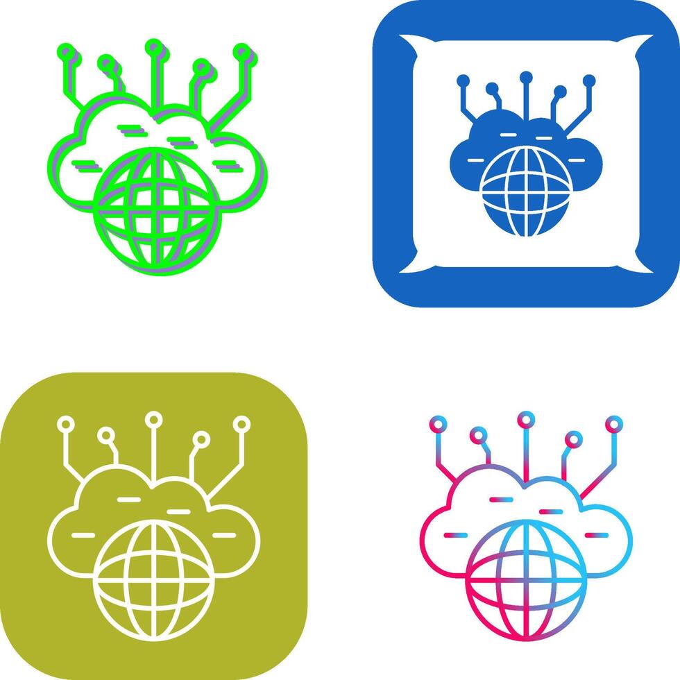 Computing Cloud Icon Design vector