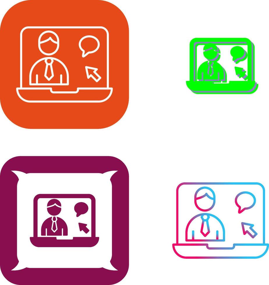 Online Interview Icon Design vector