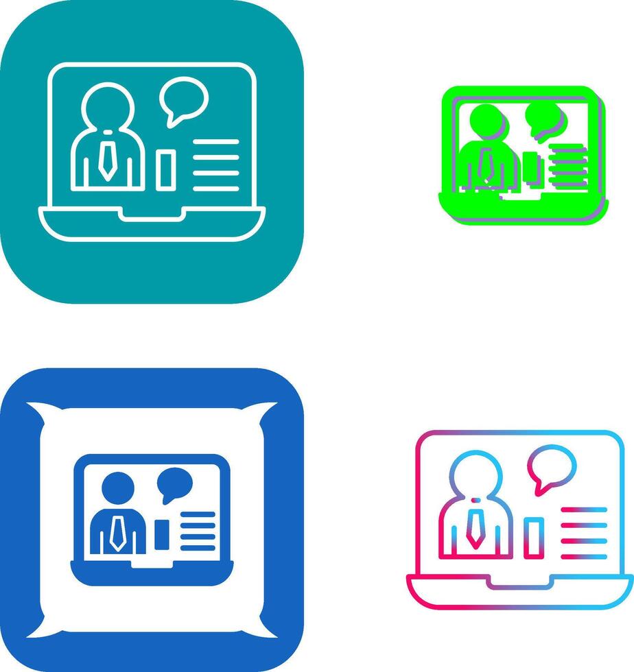 Online Job Interview Icon Design vector