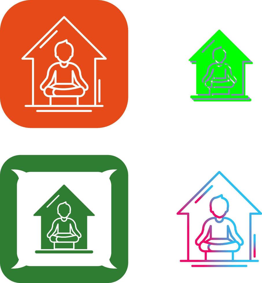 Yoga At home Icon Design vector