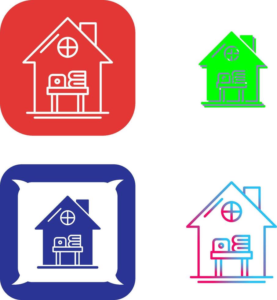 Home Work Place Icon Design vector