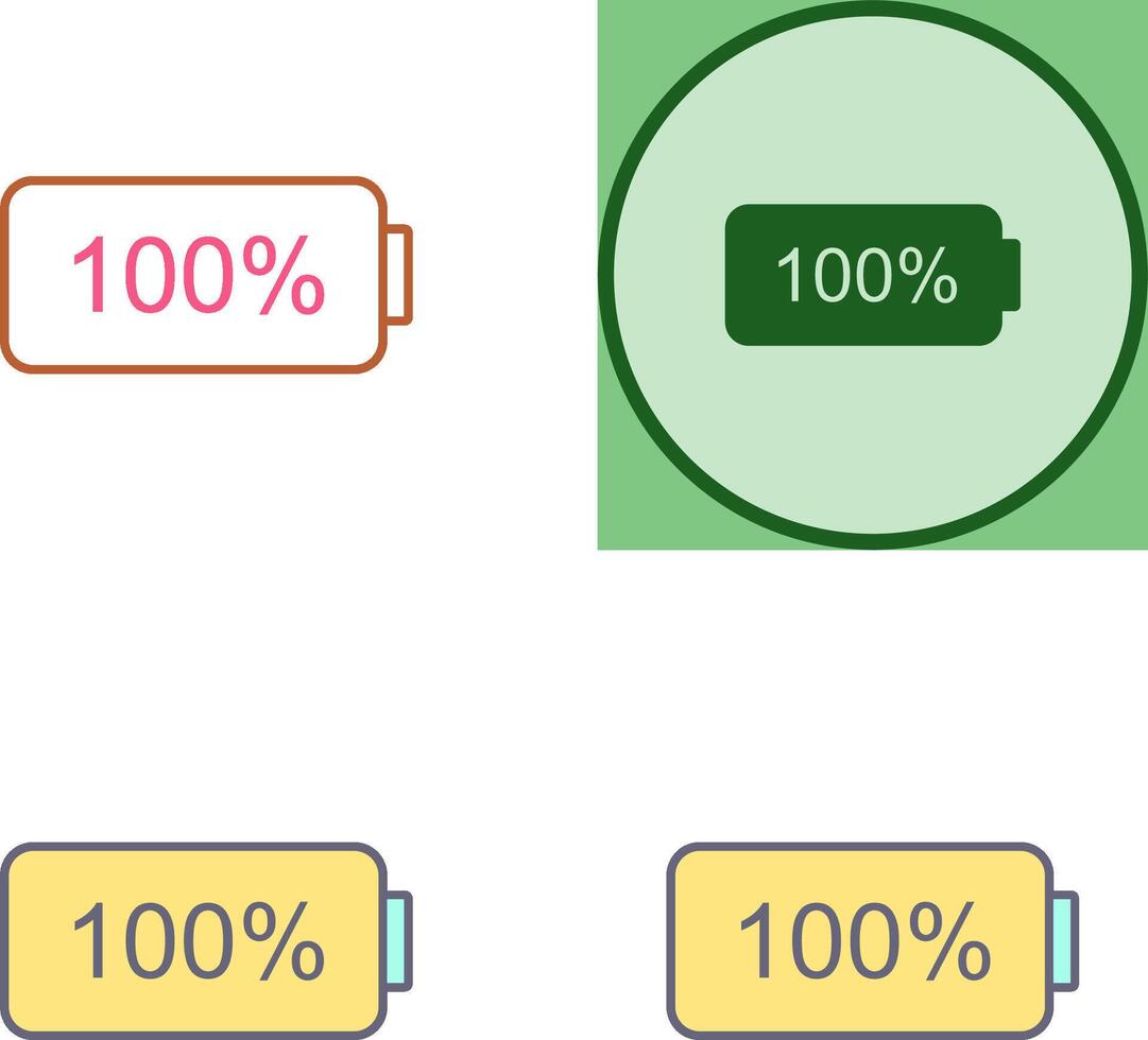 Unique Full Battery Icon Design vector