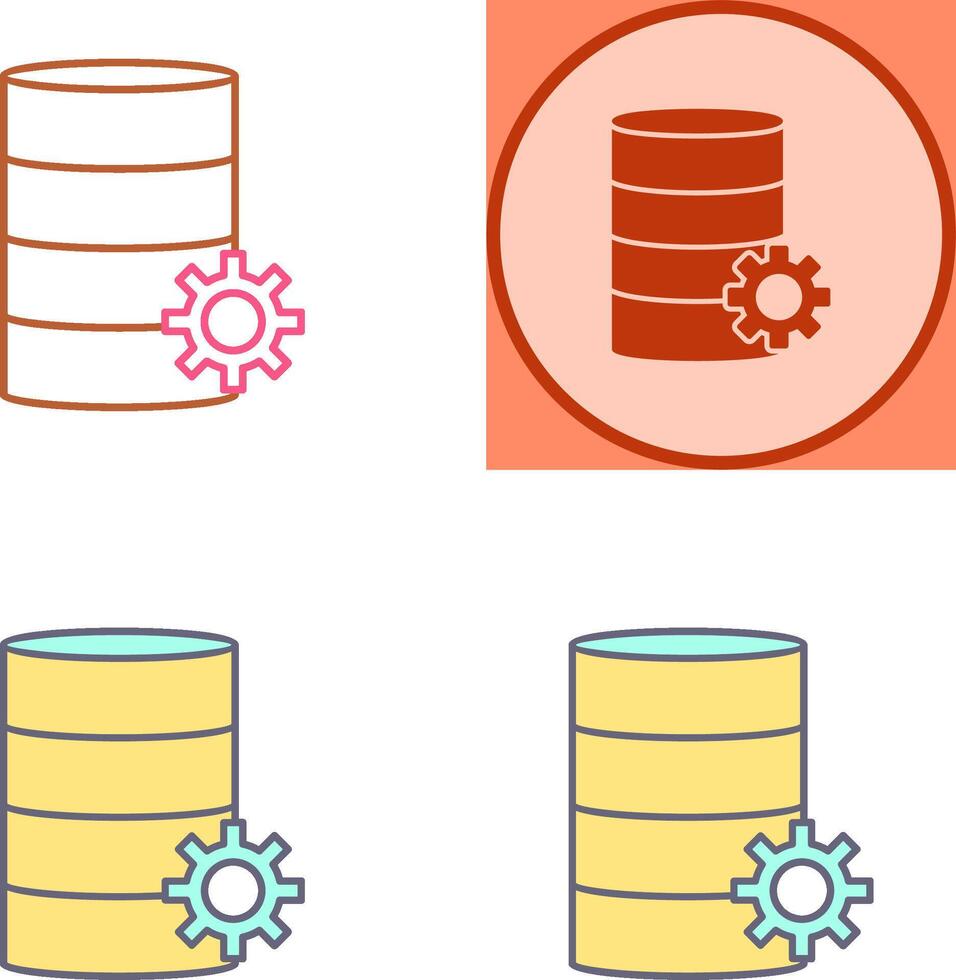 Unique Database Management Icon Design vector