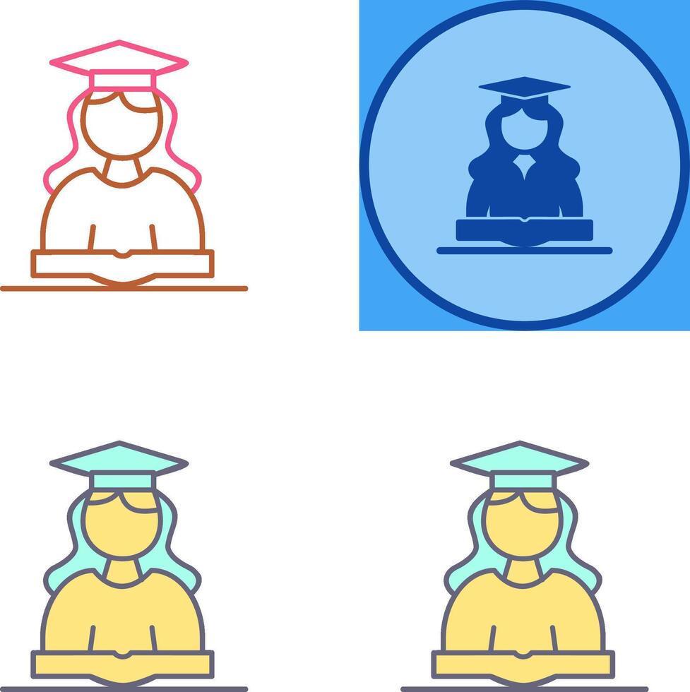 Unique Female Student Icon Design vector
