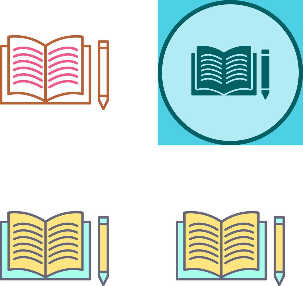 Unique Pencil and Book Icon Design vector